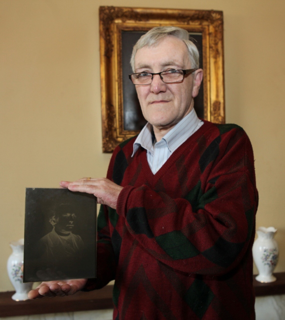 The late Alec Foley holding one of the old photographic plates